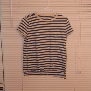 Navy and White Striped Pocket Tee
